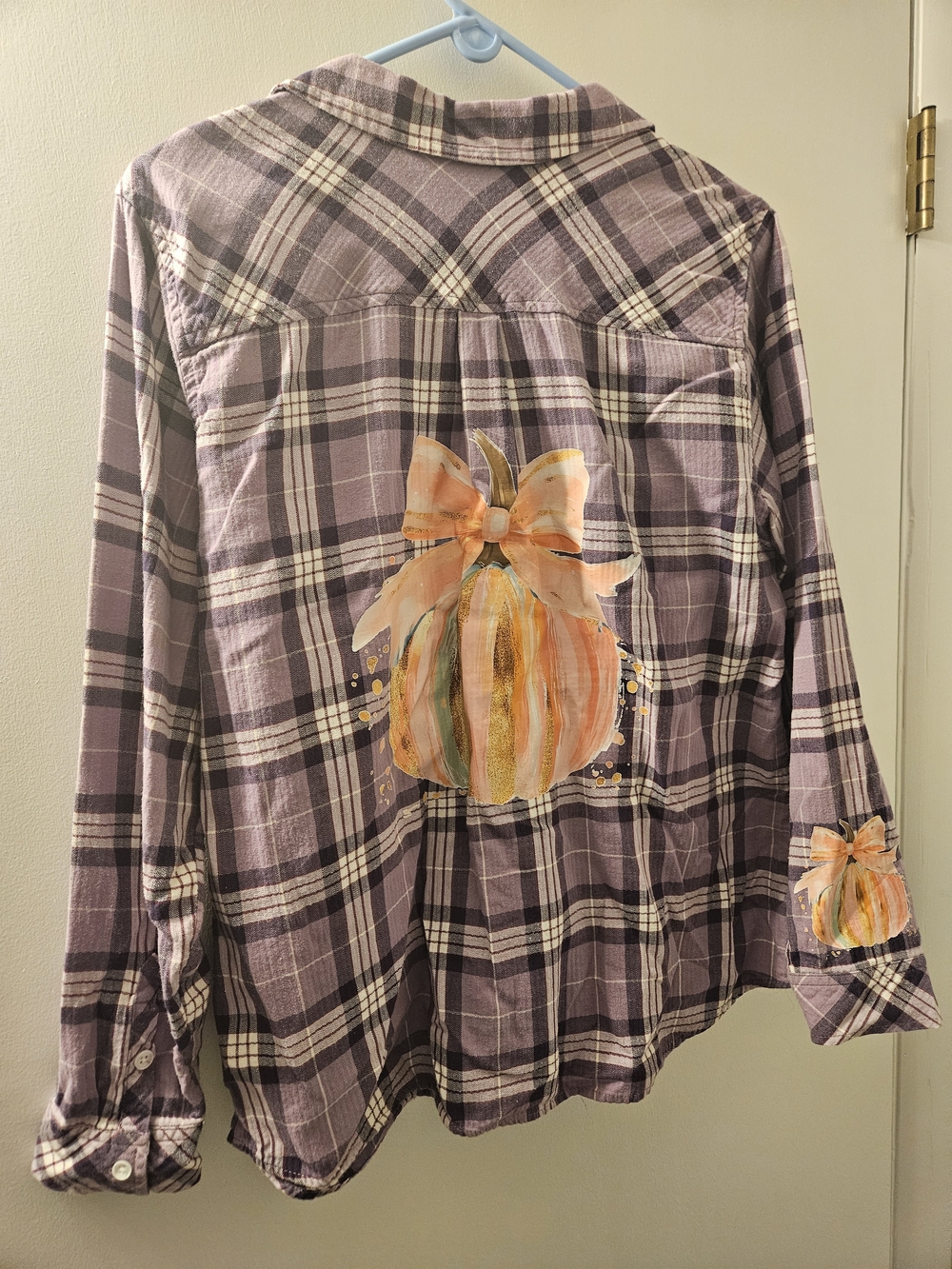 Upcycled Fall Halloween Flannel Button Down Shirt